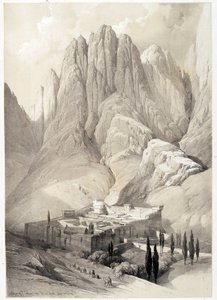 कॉन्वेंट ऑफ़ सेंट कैथरीन, 19/02/1839 को "द होली लैंड", लंदन 1849 में बनाई गई ड्राइंग। द्वारा डेविड रॉबर्ट्स
