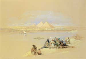 मिस्र, गीज़ा, पिरामिड, डेविड रॉबर्ट्स द्वारा द्वारा डेविड रॉबर्ट्स