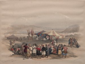 तीर्थयात्रियों का संग्रह, जेरिको, 1839। द्वारा डेविड रॉबर्ट्स