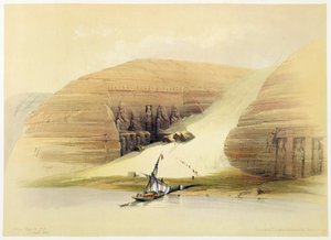 अबू सिंबल, नूबिया, मिस्र का उत्खनन मंदिर, c1845 द्वारा डेविड रॉबर्ट्स