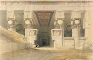 लंदन, 1838 में प्रकाशित लुइस हेघे (1806-85) द्वारा उत्कीर्ण &39;मिस्र और नूबिया&39; से हाथर के मंदिर का पहलू द्वारा डेविड रॉबर्ट्स