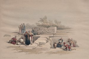 1839 में काना में फव्वारा। द्वारा डेविड रॉबर्ट्स