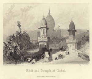 गोकुल में घाट और मंदिर द्वारा डेविड रॉबर्ट्स