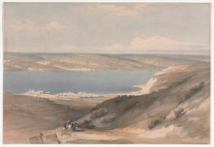 जिनेज़ारेथ में गैलील का सागर, टुशन बेसन, 1839 को देखता है। द्वारा डेविड रॉबर्ट्स