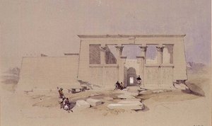 वादी दाबोड में मंदिर, नूबिया 1849 द्वारा डेविड रॉबर्ट्स