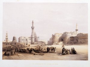 काहिरा (काहिरा) के गढ़ का प्रवेश - डेविड रॉबर्ट्स, लंदन 1849 द्वारा "" द होली लैंड "" में द्वारा डेविड रॉबर्ट्स