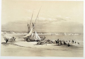 लेबनान में टायर (टायर) शहर का दृश्य, 27/04/1839 को "" द होली लैंड "", लंदन 1849 में बनाया गया चित्र द्वारा डेविड रॉबर्ट्स
