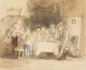 मीट से पहले अनुग्रह, 1839 (कागज पर ग्रेफाइट पर कलम और स्याही के साथ wc)