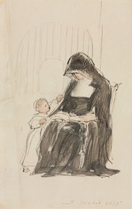 नन एक बच्चे को पढ़कर सुना रही हैं द्वारा David Wilkie