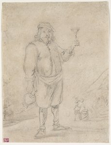शराब का एक गिलास उठाने वाले किसान, c.1644 द्वारा डेविड टेनियर्स द यंगर
