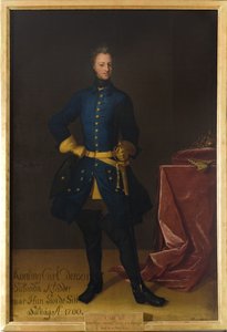 चार्ल्स XII, roi de Suede - स्वीडन के राजा चार्ल्स XII का पोर्ट्रेट (1682-1718), क्राफ्ट, डेविड द्वारा (1655-1724)। तेल के रंगों से केन्वस पर बना चित्र। आयाम: 249x165 सेमी। स्टॉकहोम राष्ट्रीय संग्रहालय