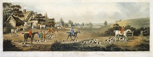 फॉक्सहंटिंग, प्लेट 4, थॉमस सदरलैंड द्वारा उकेरी गई (1785-1838) 1817 (कलर लिथो)