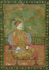 58.2025A सुल्तान अब्दुल्ला कुतुब शाह का चित्रण, गोलकुंडा, 1670, (सोने और फूलों से बने सोने के बॉर्डर वाले कागज पर गौचे)