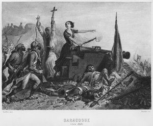 जून 1808 में ज़रागोज़ा की घेराबंदी, ऑगस्टिन बर्डेट द्वारा उत्कीर्ण (b.1798) द्वारा डेनिस अगस्टे मैरी रैफेट