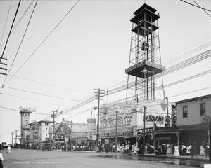 सर्फ एवेन्यू, कोनी द्वीप, c.1904 (b/w फोटो)