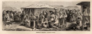 रोमानिया में टेस्मेवर (या टिमिसोआरा) की पैदल आबादी। 1860 में लैंसलॉट, ड्राफ्ट्समैन द्वारा पेरिस से बुखारेस्ट की यात्रा को चित्रित करने के लिए उत्कीर्णन, एडौर्ड चार्टन के निर्देशन में "ले टूर डू मोंडे, नोव्यू जर्नल डेस वॉयेज" में प्रकाशित हुआ।