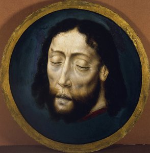 सेंट जॉन द बैपटिस्ट पार बाउट्स के प्रमुख, डिर्क (1410/20-1475)। पैनल पर तापमान, आकार: डी 30,8 द्वारा डर्क बाउट