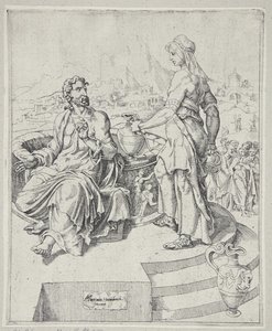 मसीह और सामरी स्त्री द्वारा Maarten van Heemskerck