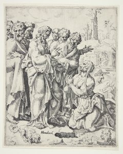 मसीह और कनान की महिला द्वारा Maarten van Heemskerck