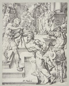 कैफा से पहले मसीह द्वारा Maarten van Heemskerck