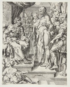 हेरोदेस से पहले मसीह द्वारा Maarten van Heemskerck