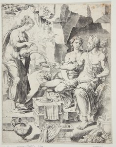 लूत और उसकी बेटियाँ द्वारा Maarten van Heemskerck