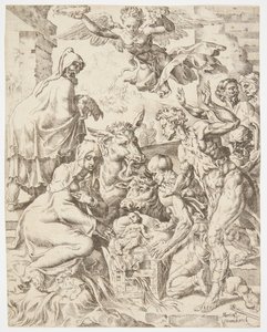 चरवाहों की आराधना द्वारा Maarten van Heemskerck
