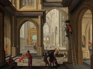 एक चर्च में Iconoclasm। 1630 द्वारा डर्क वैन डेलेन