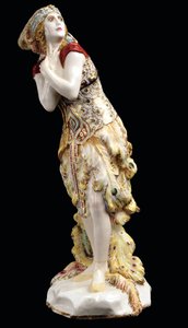 तमारा कार्सविना (1885-1978) बैले द फायरबर्ड (L'Oiseau de feu) में I. Stravinsky - दिमित्री इओसिफोविच इवानोव (1880-1938) द्वारा। चीनी मिट्टी के बरतन, overglaze सजावट द्वारा दिमित्री इओसिफ़ोविच इवानोव