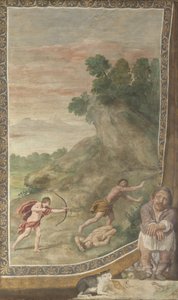 विला एल्डोब्रंदिनी, 1617-1618 से अपोलो साइक्लोप्स फ्रेस्को की हत्या द्वारा Domenichino