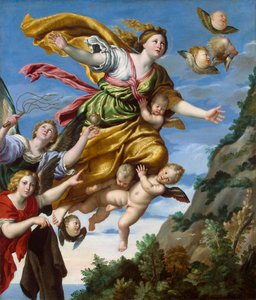 मैरी मैग्डलीन को स्वर्ग तक ले जाया गया, c1620। द्वारा Domenichino