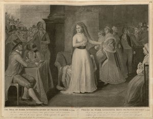 14 अक्टूबर, 1793 को फ्रांस की रानी मैरी एंटोनेट का परीक्षण।