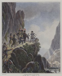 फ़ोर्ट बार्ड, इटली की जांच करते नेपोलियन, 23 मई 1800 (कलर लिथो) द्वारा डोमिनिक विवंत (बाद में) डेनोन