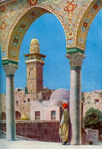 टेंपल माउंट, जेरूसलम, फिलिस्तीन पर इस्लामिक मीनार, c1930s