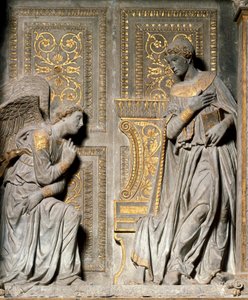 घोषणा Donato de Bardi dit Donatello (ca. 1386-1466) 1435 चर्च ऑफ सांता क्रोस की उच्च राहत। फ़्लोरेंस