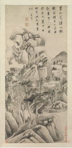 धाराओं और पहाड़ों के बीच छायांकित आवास, ca. 1622-1625।