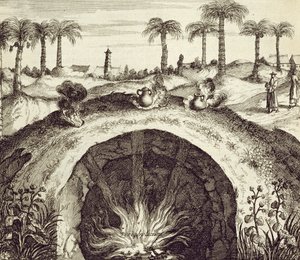 चीन से एक विशालकाय भूमिगत स्टीम कुकर, अथानसियस किरचर (1601-80) 1667 द्वारा प्रकाशित द्वारा डच स्कूल