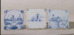 डेल्फ़्ट टाइलें, c.1750-1800 (मिट्टी के बरतन) द्वारा डच स्कूल
