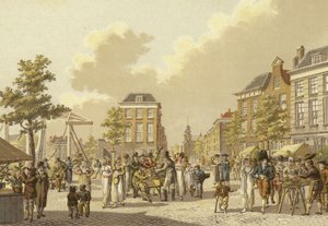 फूल बाजार, रोटरडम, 1807 द्वारा डच स्कूल