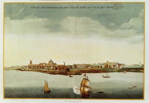 न्यू एम्स्टर्डम, c.1650-53 (प्रोटोटाइप व्यू) स्टोक्स आइकॉनोग्राफी के लिए उपयोग किया जाता है, खंड 1, 1915 (रंगीन प्रिंट) द्वारा डच स्कूल