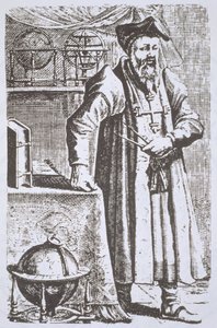 विलियम पोस्टेल का पोर्ट्रेट (1510-81), अपने डी यूनिवर्सिटि, लेडेन, 1643 से, जादू के इतिहास में सचित्र, 19 वीं सदी के अंत में प्रकाशित द्वारा डच स्कूल