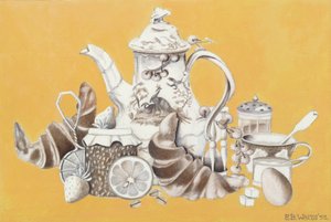 नाश्ता, 1993 (कागज पर एक्रिलिक) द्वारा ईब वाट्स