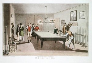 जी हंट द्वारा उत्कीर्ण बिलियर्ड्स, 1827 में प्रकाशित (नक़्क़ाशी) द्वारा ईएफ (बाद में) लैम्बर्ट