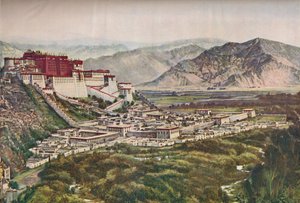 लिहास रेड-वॉलड पैलेस सेट की फुलिंग क्लिफ्स बिल्कुल अपने हिल पर, c1935 द्वारा ENA