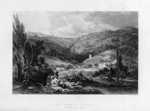 द माउंट ऑफ ऑलिव्स, इज़राइल, 1841। द्वारा ई बेंजामिन