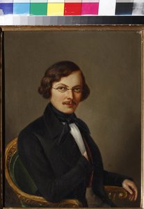 लेखक निकोलाई गोगोल (1809-1852) का चित्र, बोल्ट्ज़, ई. (सक्रिय 19वीं सदी के मध्य में)। कैनवास पर तेल से बनाया गया चित्र द्वारा ई। बोल्ट्ज