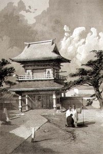हकोटाडी, पब में एक मंदिर में प्रवेश। सरोनी एंड कंपनी द्वारा, c.1856 (लिथो) द्वारा ई। ब्राउन
