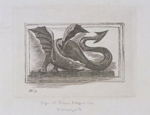 साइन ऑफ़ द ग्रीन ड्रैगन इन, बिशप्सगेट, लंदन, 1871 द्वारा ई एडवर्ड्स