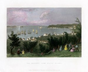 द स्टेट्स, जैसा कि स्टेटन द्वीप, न्यूयॉर्क, यूएसए, 1837 से देखा गया।