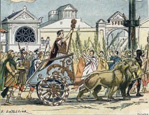 जूल्स सीज़र (गिउलिओ सेसर या कैयस जूलियस सीज़र) राजनीतिज्ञ और रोमन लेखक का विजयी दल द्वारा ई। लेटलियर